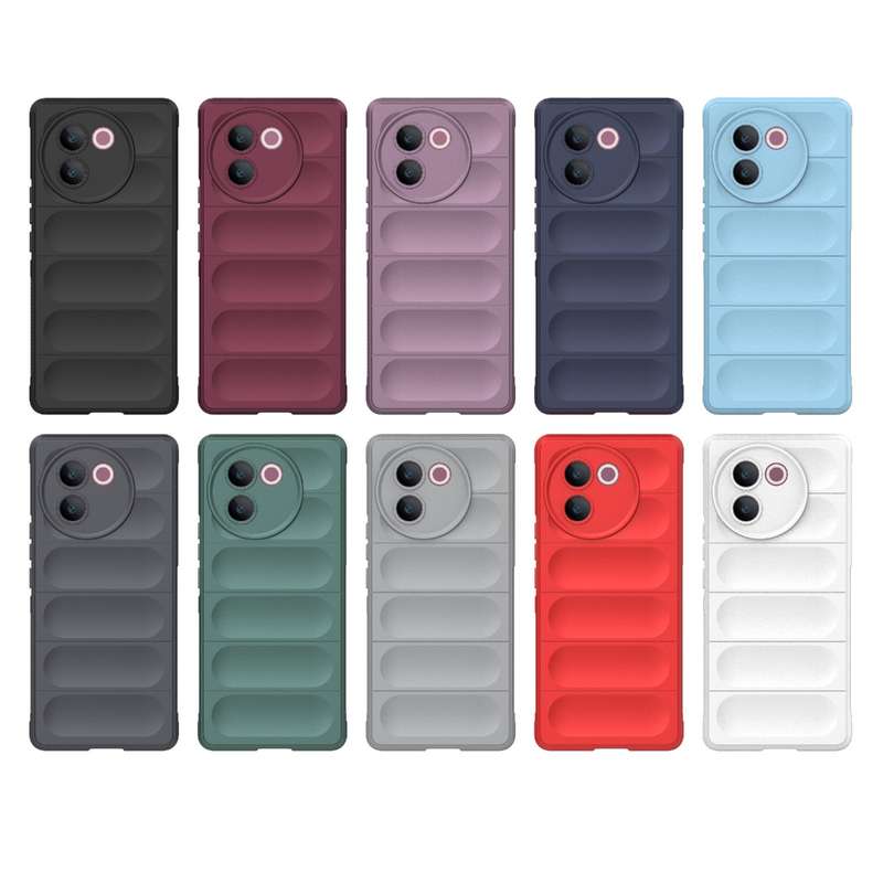 For vivo V30e 5G Global Magic Shield TPU + Flannel Phone Case(Grey)