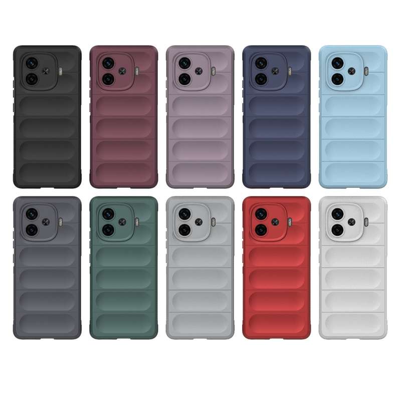 For vivo iQOO Z9 Turbo 5G Magic Shield TPU + Flannel Phone Case(Dark Grey)