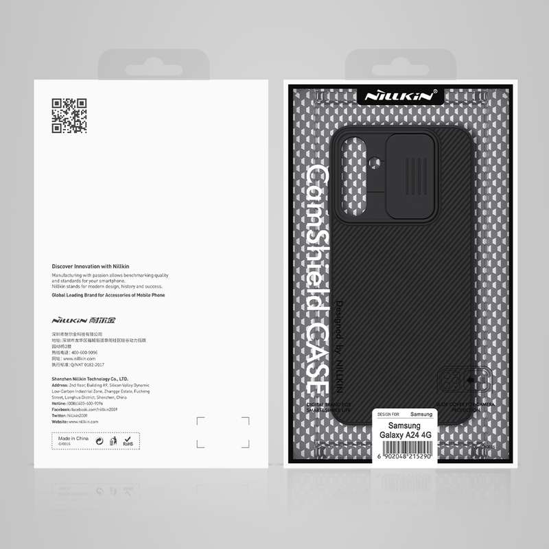 For Samsung Galaxy A24 4G NILLKIN Black Mirror Series Camshield PC Phone Case(Blue)