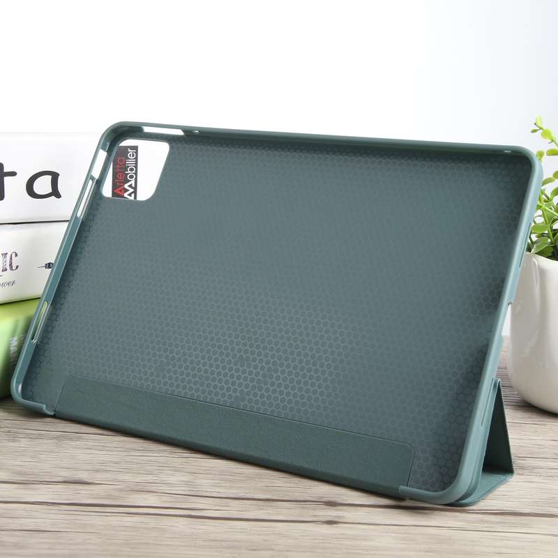 For Xiaomi Pad 6 / Pad 6 Pro Three-fold Holder Flip Tablet Leather Case(Dark Green)