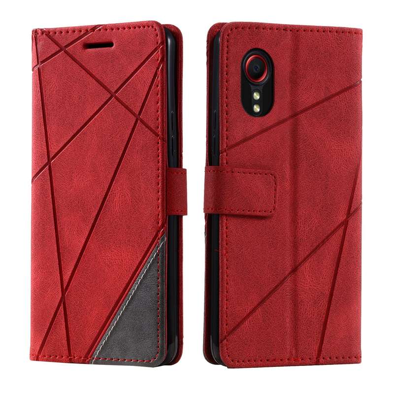 For Samsung Galaxy Xcover 7 Skin Feel Splicing Leather Phone Case(Red)