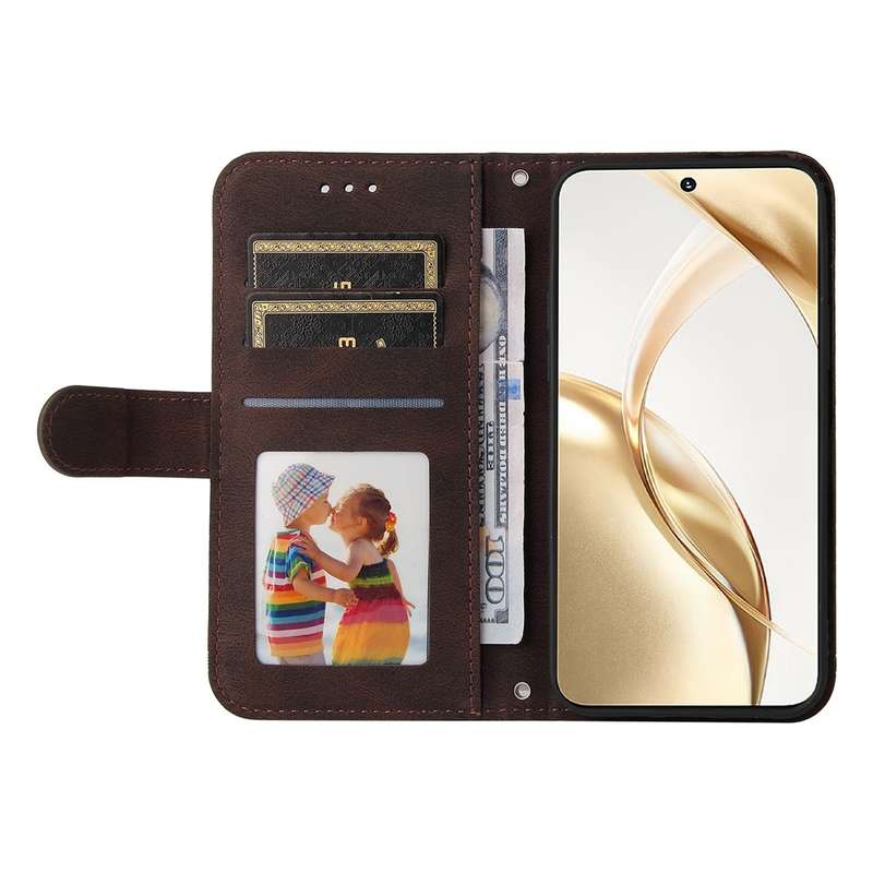 For Honor 200 Skin Feel Life Tree Metal Button Leather Phone Case(Brown)