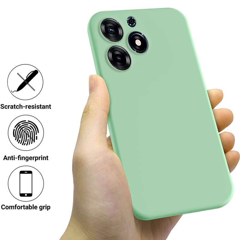 For Tecno Spark 10 Pro 4G Pure Color Liquid Silicone Shockproof Phone Case(Green)