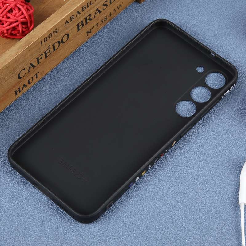For Samsung Galaxy S10+ Astronaut Pattern Silicone Straight Edge Phone Case(Lovely Astronaut-Black)