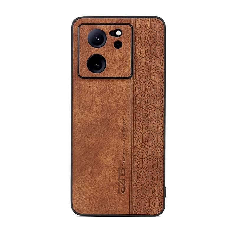 For Xiaomi 13T / 13T Pro / Redmi K60 Ultra AZNS 3D Embossed Skin Feel Phone Case(Brown)