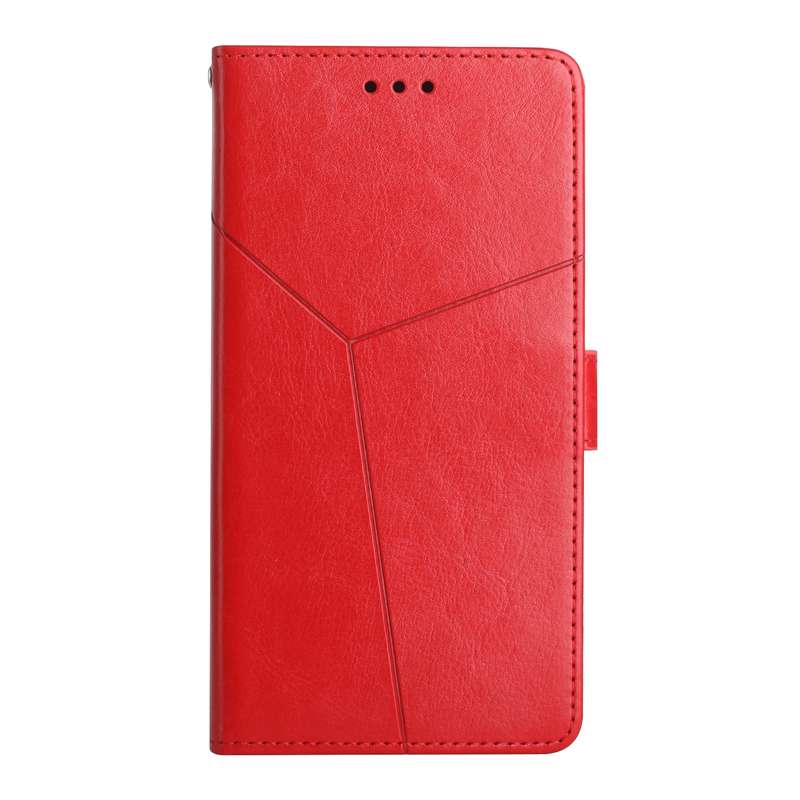 For vivo V27E 4G Global HT01 Y-shaped Pattern Flip Leather Phone Case(Red)
