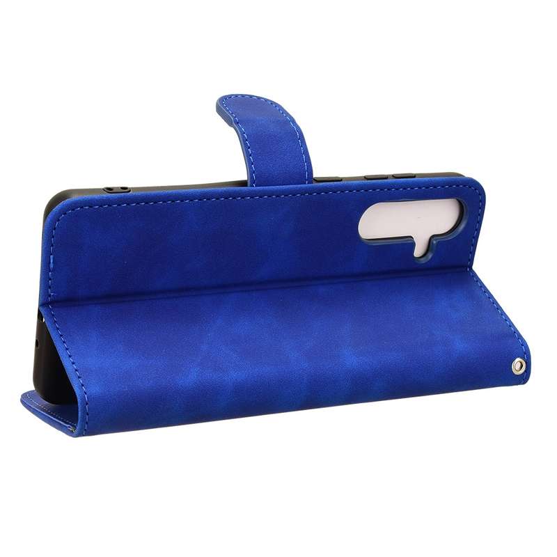 For Samsung Galaxy M55 5G Skin Feel Magnetic Flip Leather Phone Case(Blue)