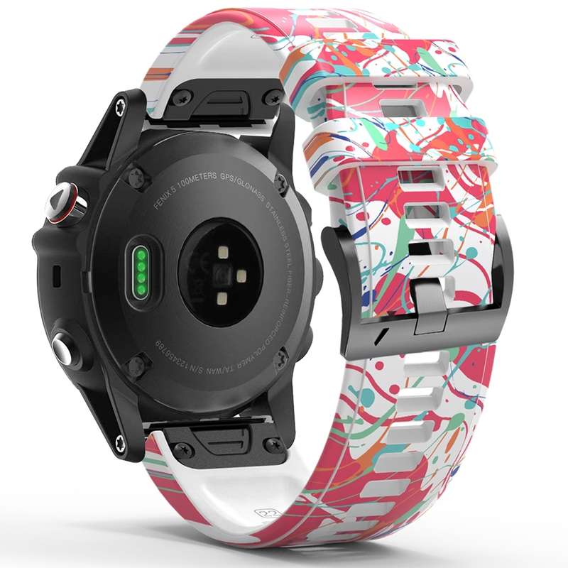 For Garmin Forerunner 965 / 955 / 945 / 935 Printing Quick Release Silicone Watch Band(Colorful)