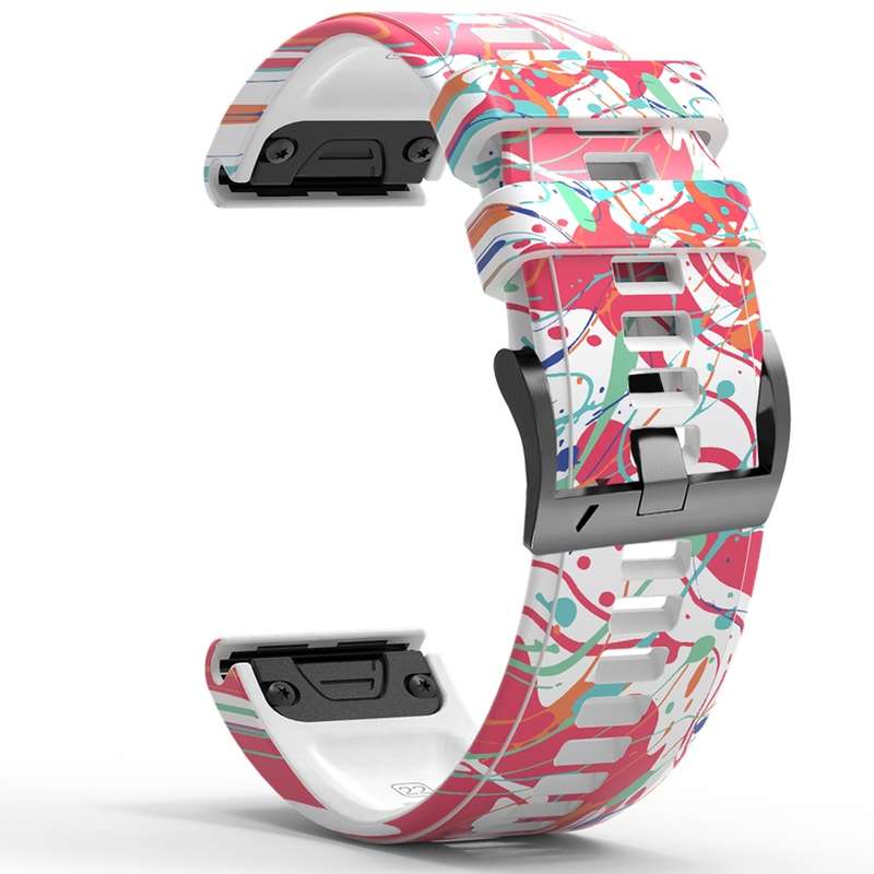 For Garmin Forerunner 965 / 955 / 945 / 935 Printing Quick Release Silicone Watch Band(Colorful)