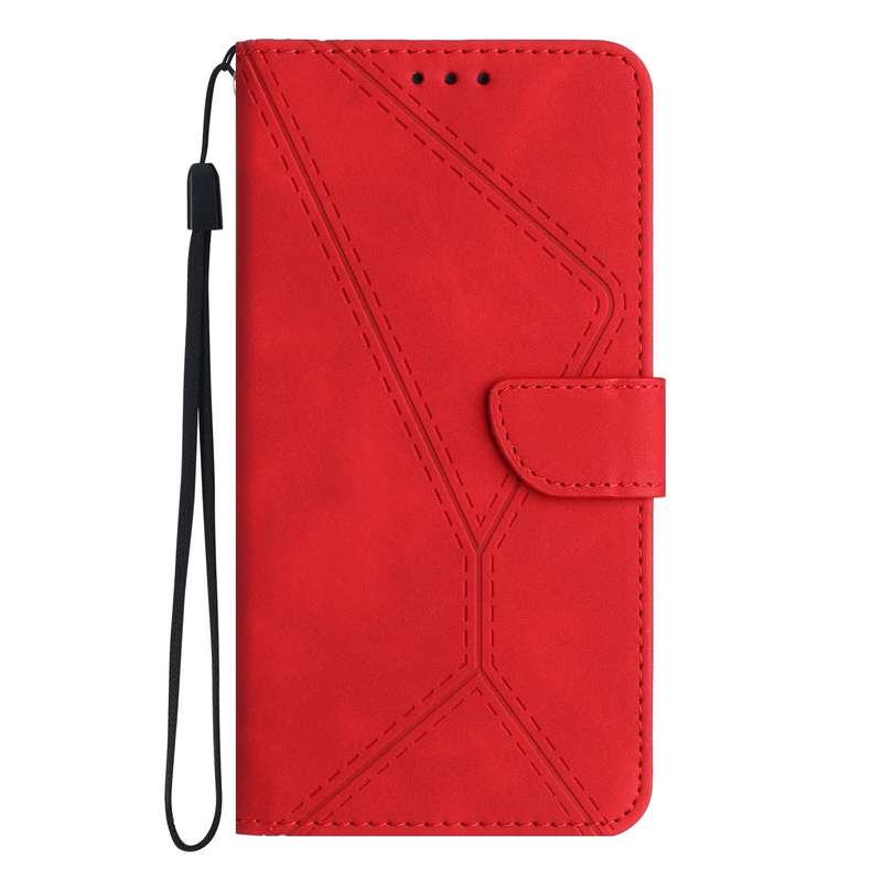 For vivo V27E 4G Global Stitching Embossed Leather Phone Case(Red)
