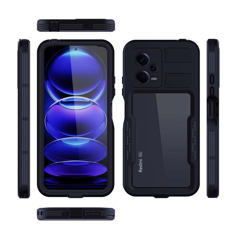 For Xiaomi Redmi Note 12 5G Global RedPepper IP68 Life Waterproof Phone Case(Black)