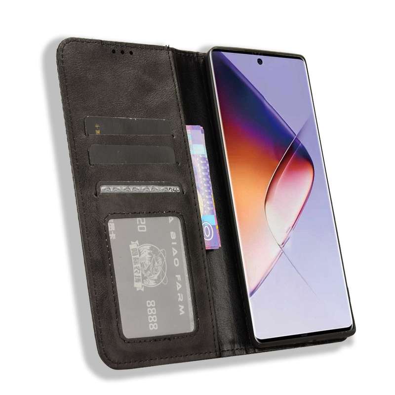 For Infinix Note 40 Pro 5G Magnetic Buckle Retro Texture Leather Phone Case(Black)
