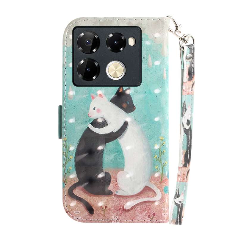 For Infinix Note 40 Pro+ 5G 3D Colored Horizontal Flip Leather Phone Case(Black White Cat)