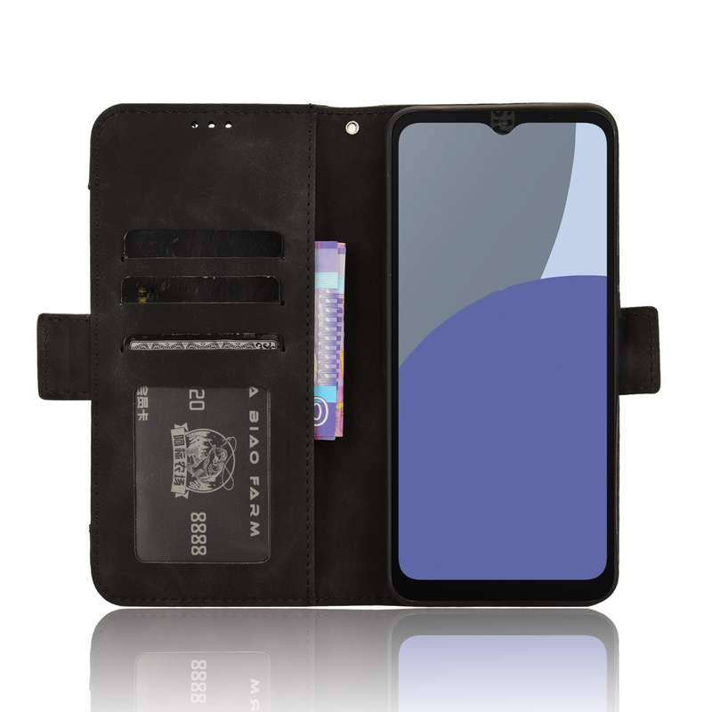 For Sharp Aquos wish4 Skin Feel Calf Texture Card Slots Leather Phone Case(Black)