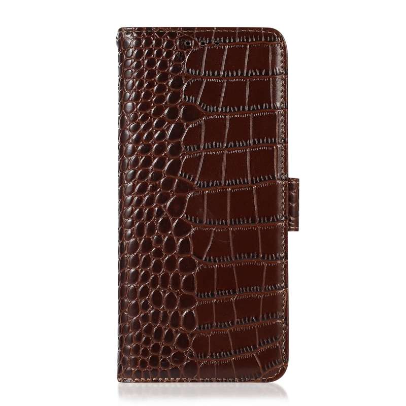 For Xiaomi Redmi K70E/Poco X6 Pro Crocodile Top Layer Cowhide Leather Phone Case(Brown)