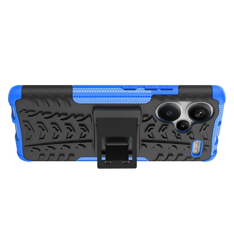 For Xiaomi Redmi Note 13 Pro+ 5G Tire Texture TPU + PC Phone Case with Holder(Blue)