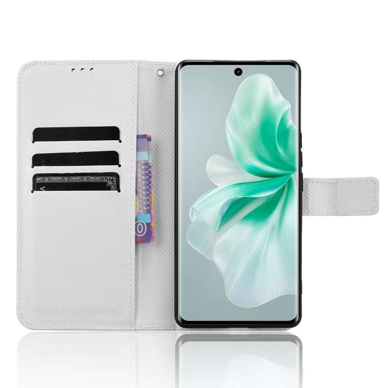For vivo V30 5G / V30 Pro 5G Diamond Texture Leather Phone Case(White)