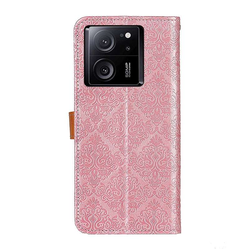 For Xiaomi 13T 5G / Redmi K60 Ultra 5G European Floral Embossed Leather Phone Case(Pink)