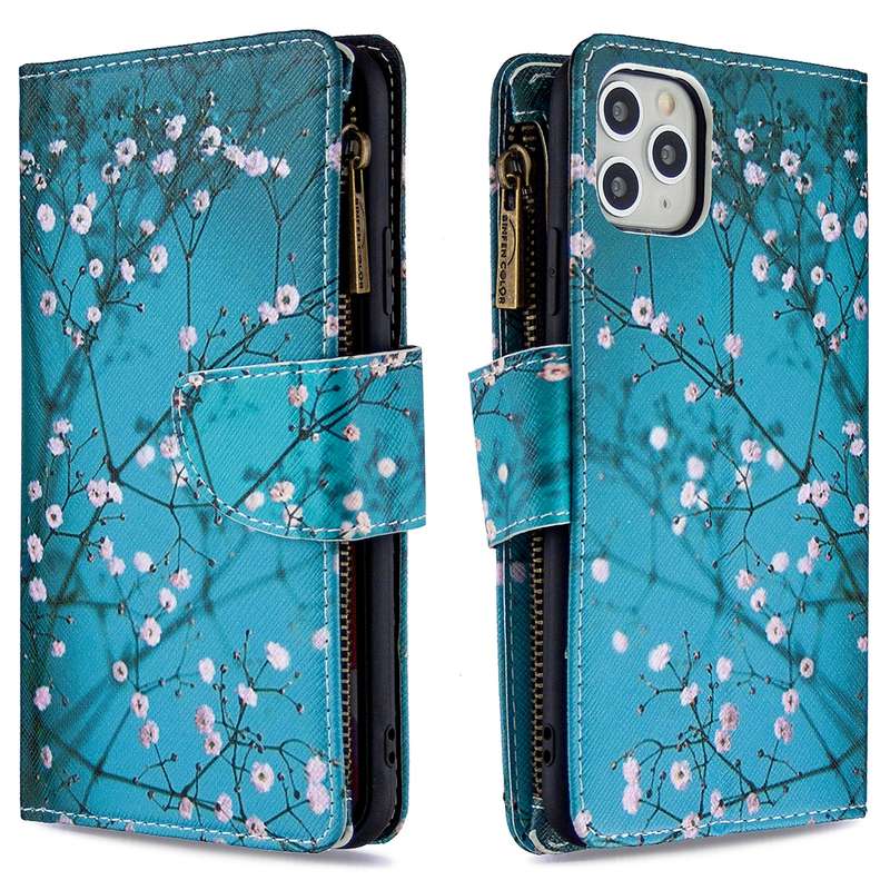 For iPhone 11 Colored Drawing Pattern Zipper Horizontal Flip Leather Case with Holder & Card Slots &