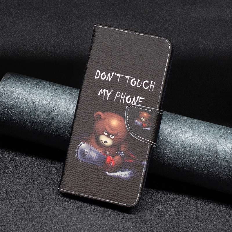 For Xiaomi Redmi Note 13 4G Global Colored Drawing Pattern Leather Phone Case(Bear)