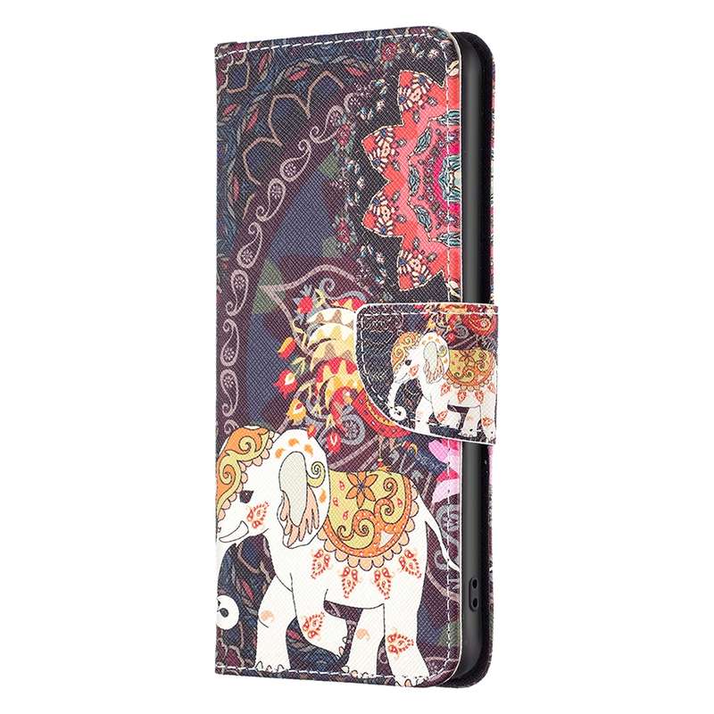 For Xiaomi Redmi Note 13 Pro 5G Colored Drawing Pattern Leather Phone Case(Flowers Elephant)