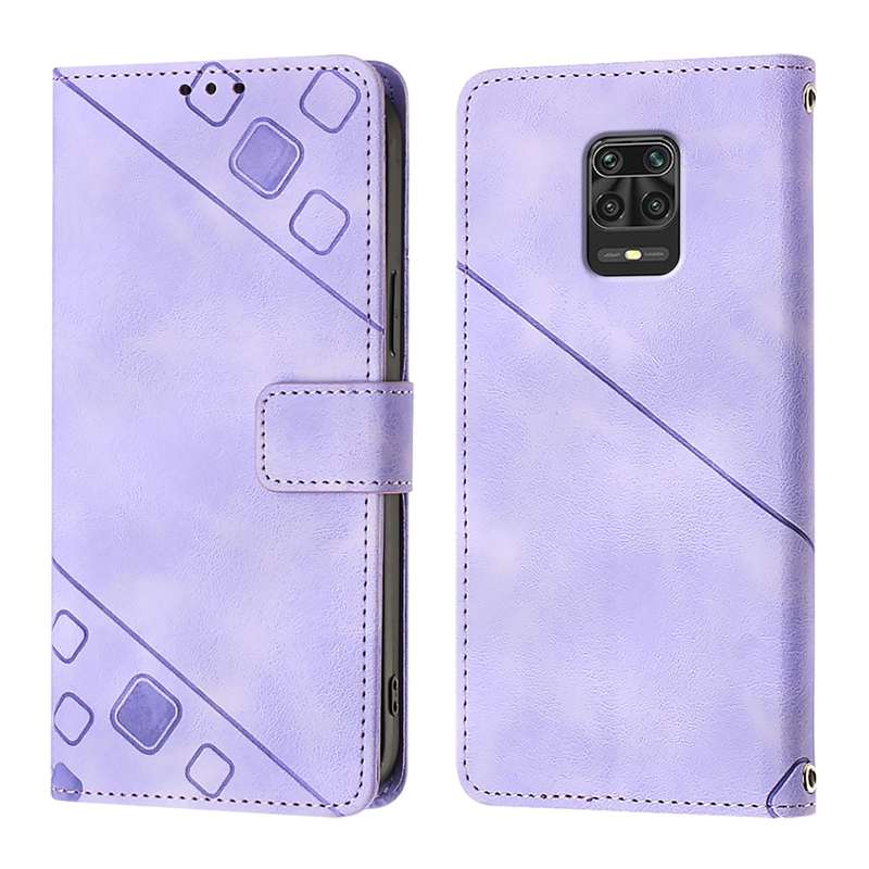 For Xiaomi Poco M2 Pro / Redmi Note 10 Lite Skin Feel Embossed Leather Phone Case(Light Purple)