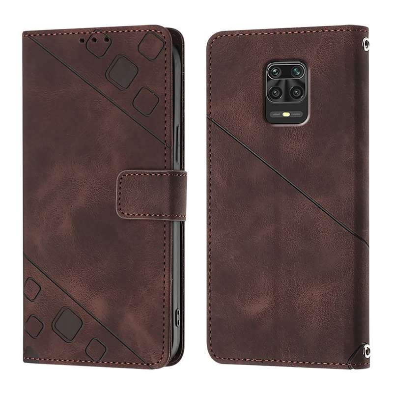 For Xiaomi Poco M2 Pro / Redmi Note 10 Lite Skin Feel Embossed Leather Phone Case(Brown)