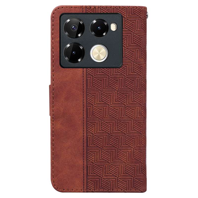 For Infinix Note 40 Pro 5G / 40 Pro 4G Geometric Embossed Leather Phone Case(Brown)