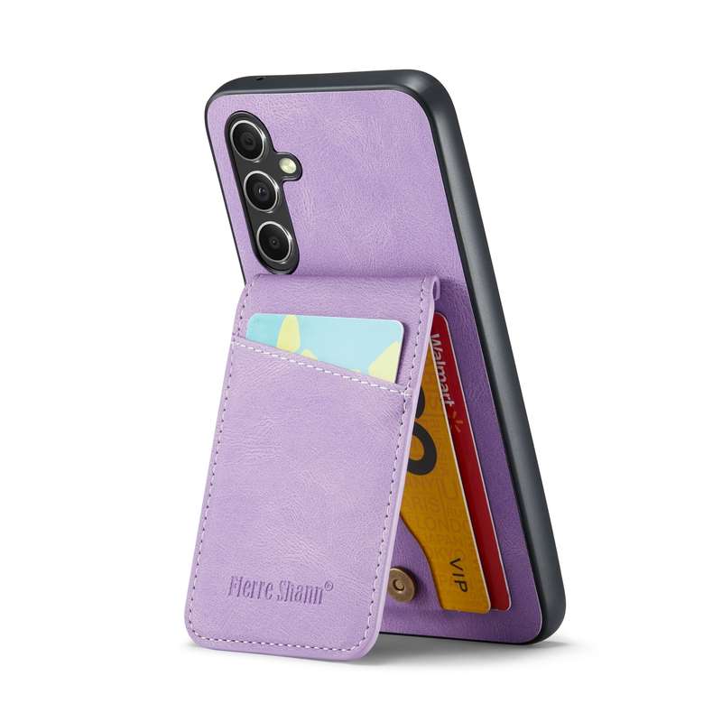 For Samsung Galaxy A54 5G Fierre Shann Crazy Horse Card Holder Back Cover PU Phone Case(Black)