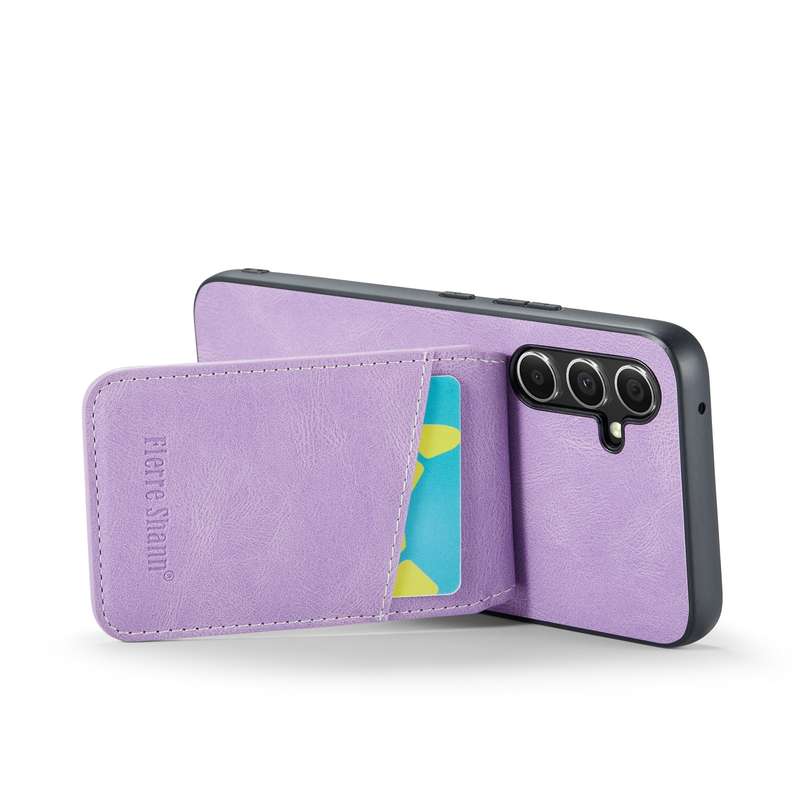 For Samsung Galaxy A34 5G Fierre Shann Crazy Horse Card Holder Back Cover PU Phone Case(Black)