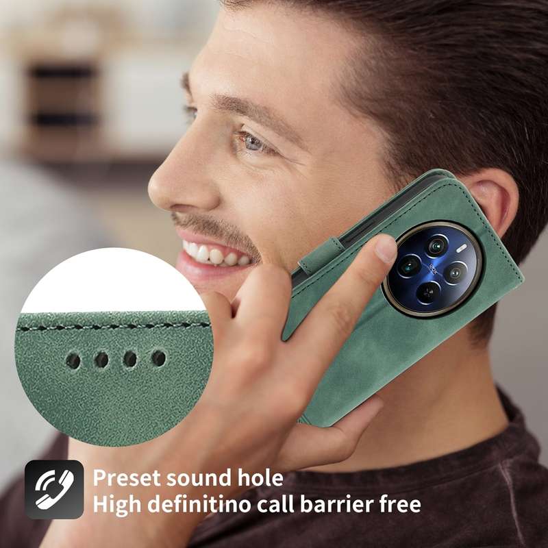 For Realme 12 Pro+ Dierfeng Dream Line TPU + PU Leather Phone Case(Green)