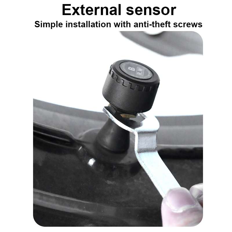 Front Rear Wheel Tire Pressure Temperature Monitoring Sensor(Black)