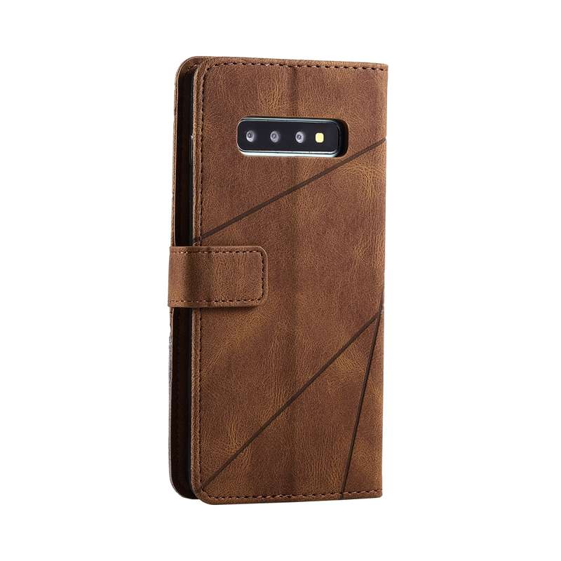 For Samsung Galaxy S10 Plus Skin Feel Splicing Horizontal Flip Leather Case with Holder & Card Slots