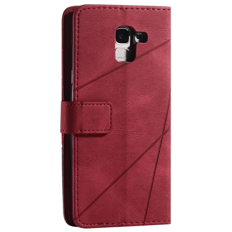 For Samsung Galaxy J6 Skin Feel Splicing Horizontal Flip Leather Case with Holder & Card Slots & Wal