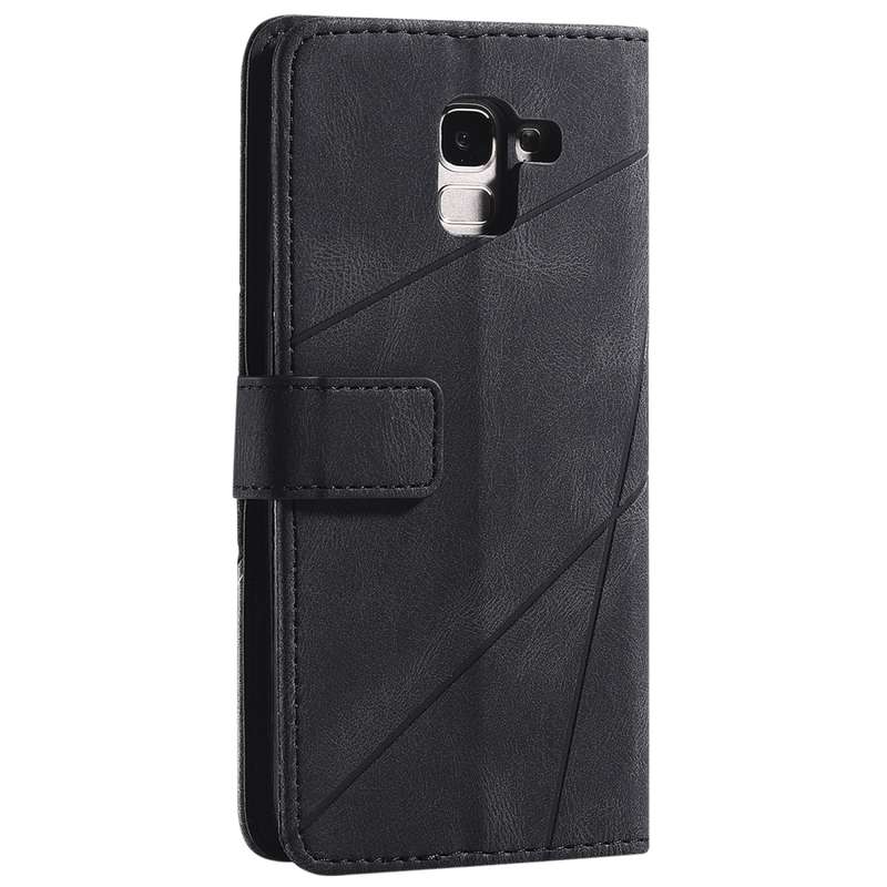 For Samsung Galaxy J6 Skin Feel Splicing Horizontal Flip Leather Case with Holder & Card Slots & Wal