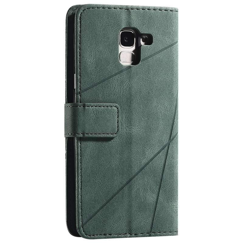 For Samsung Galaxy J6 Skin Feel Splicing Horizontal Flip Leather Case with Holder & Card Slots & Wal