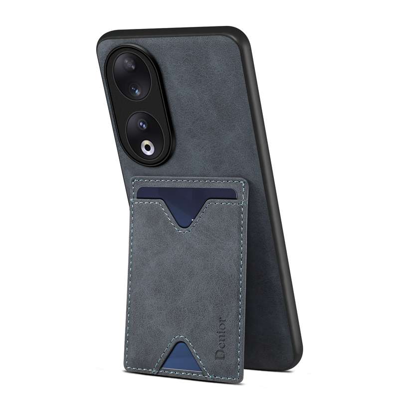 For Honor 90 Denior PU Back Cover Card Slot Holder Phone Case(Brown)