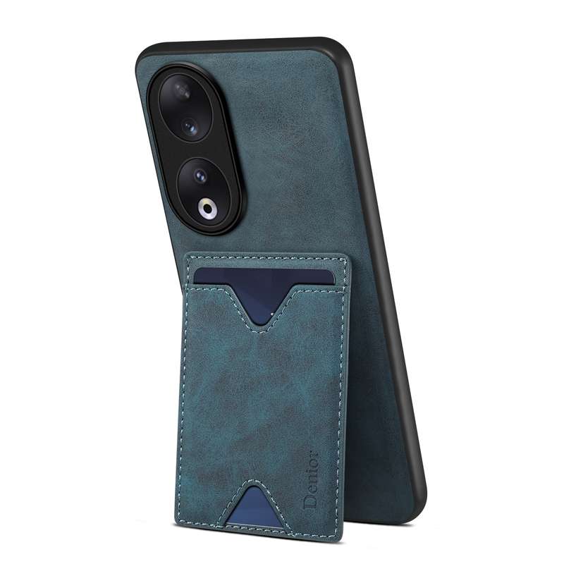 For Honor 90 Denior PU Back Cover Card Slot Holder Phone Case(Brown)