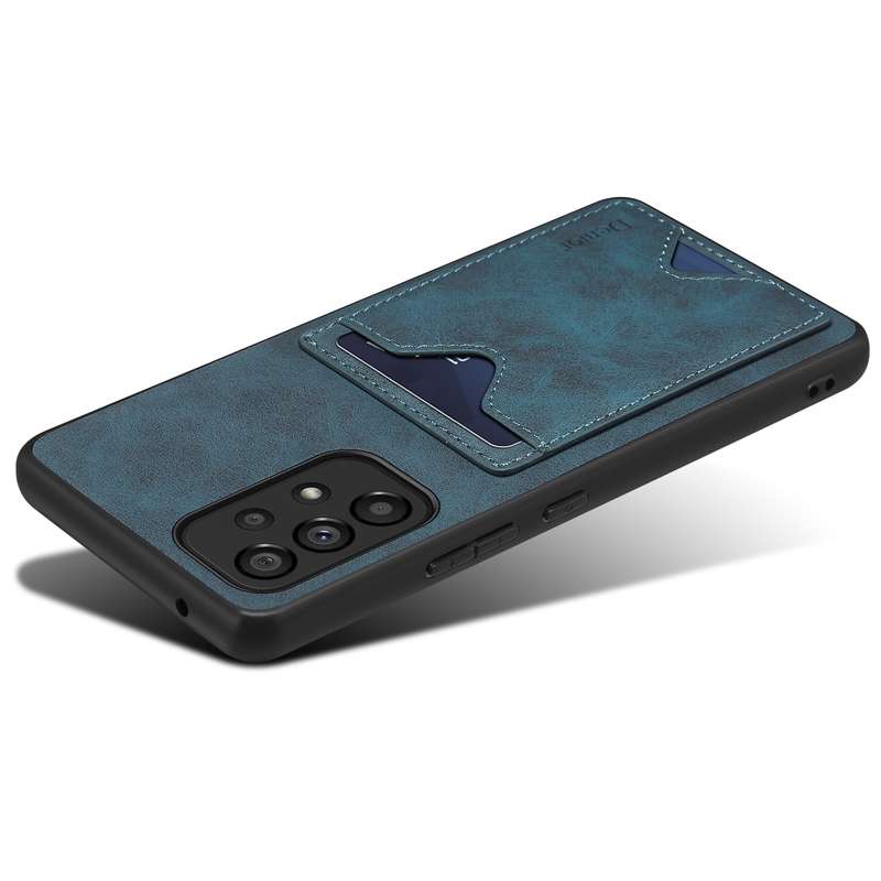 For Samsung Galaxy A23 5G Denior PU Back Cover Card Slot Holder Phone Case(Grey)