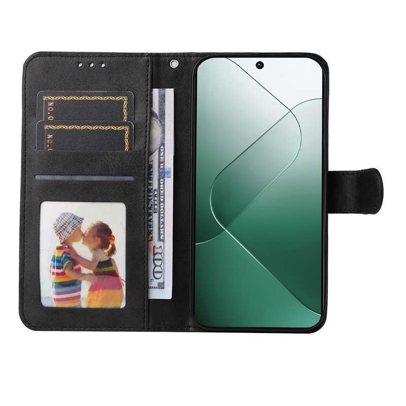 For Xiaomi 14 Classic Calf Texture Flip Leather Phone Case(Black)