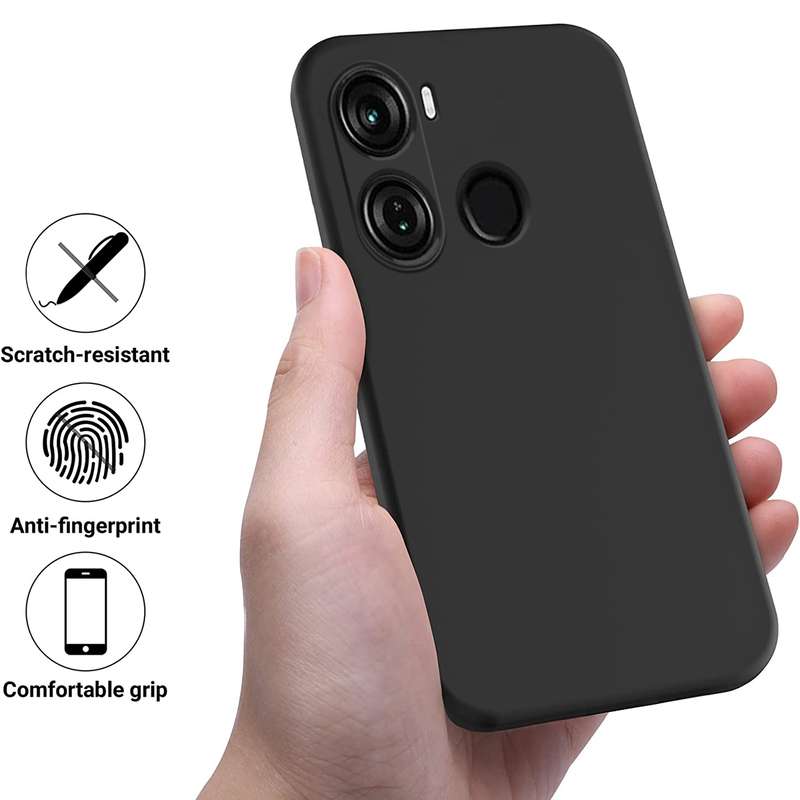 For Itel P40 Pure Color Liquid Silicone Shockproof Phone Case(Black)