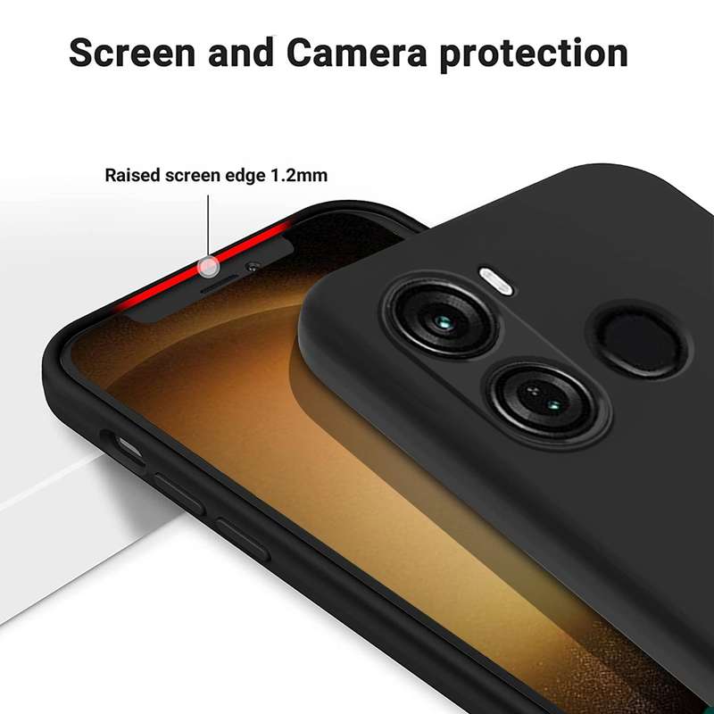 For Itel P40 Pure Color Liquid Silicone Shockproof Phone Case(Black)