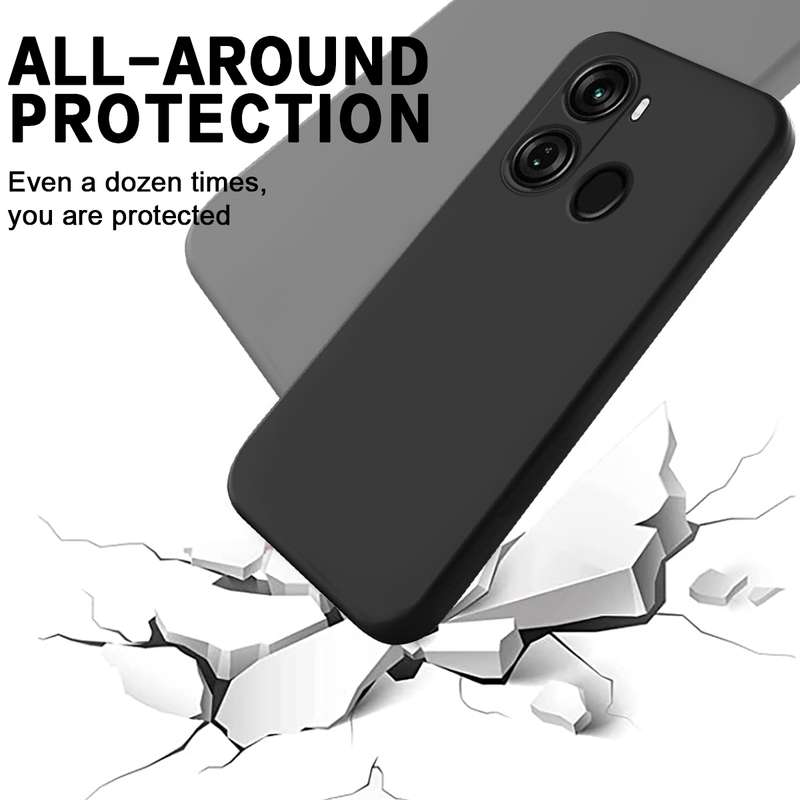 For Itel P40 Pure Color Liquid Silicone Shockproof Phone Case(Black)