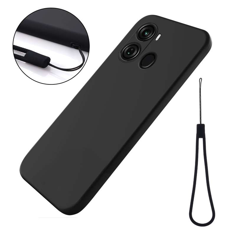 For Itel P40 Pure Color Liquid Silicone Shockproof Phone Case(Black)