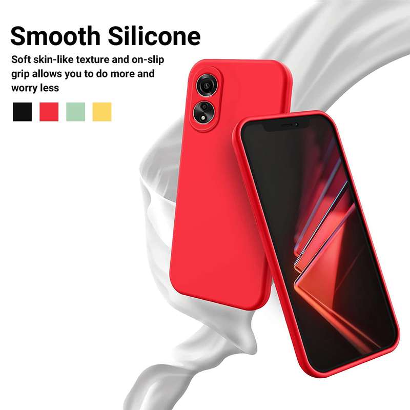 For OPPO A58 4G Pure Color Liquid Silicone Shockproof Phone Case(Yellow)