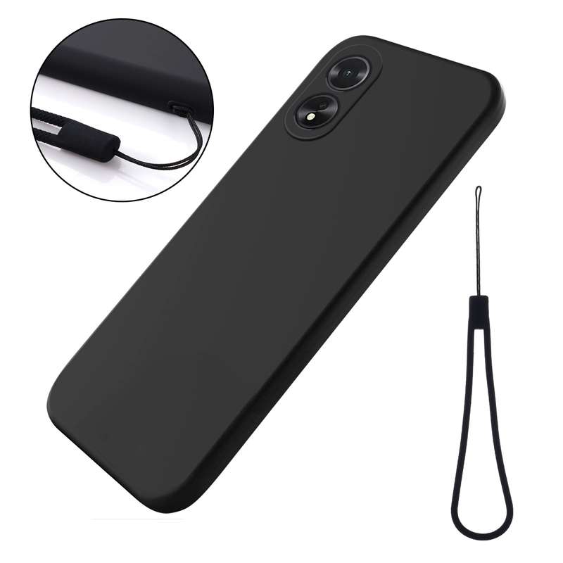 For OPPO A38 / A18 4G Pure Color Liquid Silicone Shockproof Phone Case(Black)