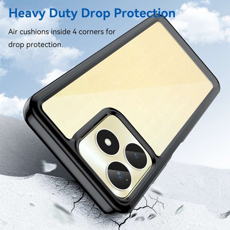 For Realme Note 50 Colorful Series Acrylic Hybrid TPU Phone Case(Black)