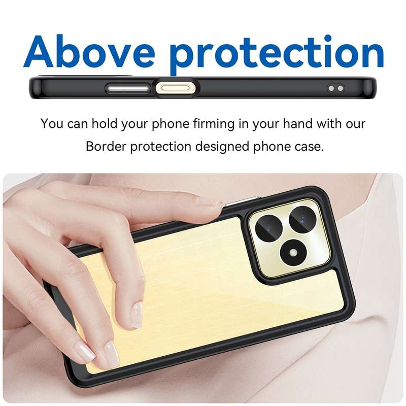 For Realme Note 50 Colorful Series Acrylic Hybrid TPU Phone Case(Black)