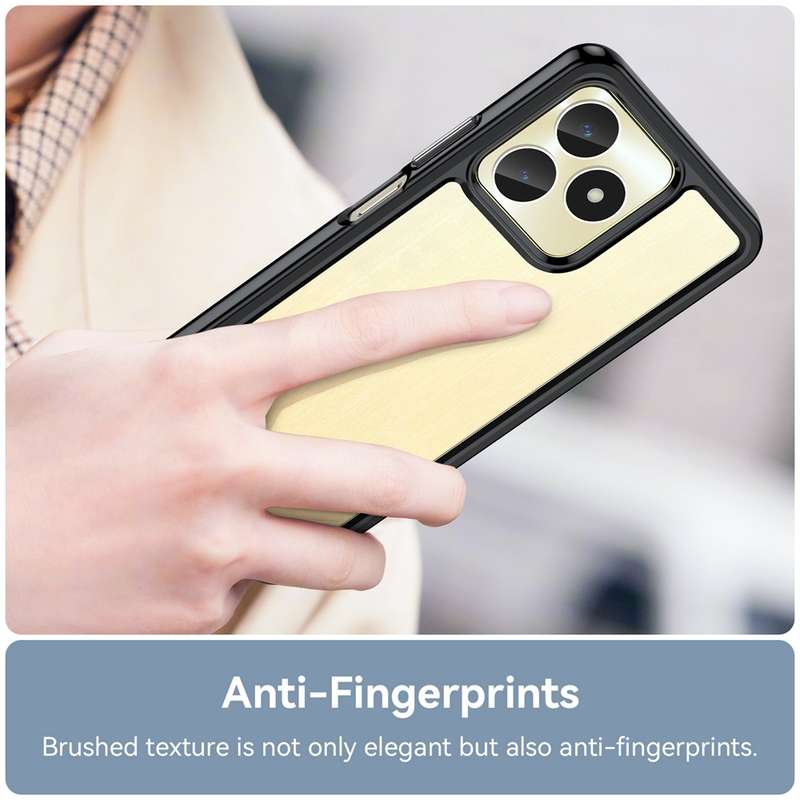 For Realme Note 50 Colorful Series Acrylic Hybrid TPU Phone Case(Black)