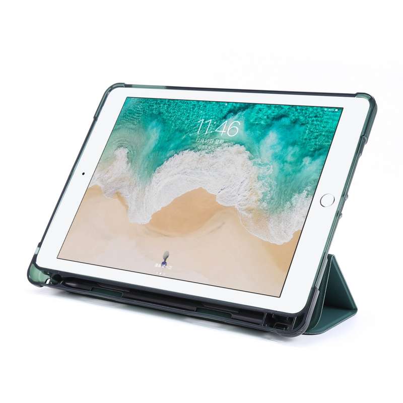 For iPad 9.7 (2018) & (2017) Airbag Horizontal Flip Leather Case with Three-fold Holder & Pen Holder